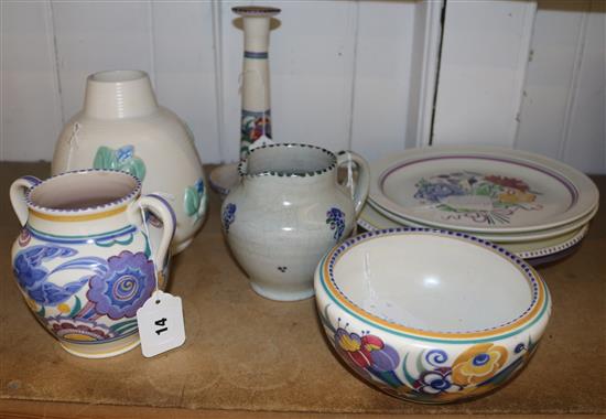 Collection of Poole Pottery floral design decorative and table wares